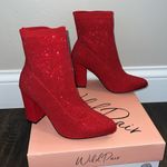 Wild Pair NIB  Baybe Bling Sock Booties - Red Photo 4