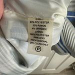 Calvin Klein Blue/Gray/White Striped Sheath Dress with Silver Belt, Size 10 Photo 9