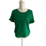 Skies Are Blue Leaf Print Green Short Sleeve Top Size Small Photo 5