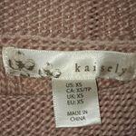 Kaisely  Anthropology’ sweater cowl neck Size Small pink tan soft tie neck roomy Photo 5