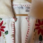 VINTAGE Victoria Jones White Embroidery Christmas Cardigan size L Size L Photo 4