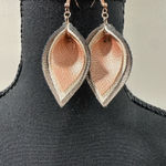 Chic Layered Leather Leaf Earrings Gray Photo 0
