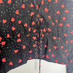 The Kooples So In Love Printed Lace-Up Peplum Top Heart Womens Size 2 Small Photo 12