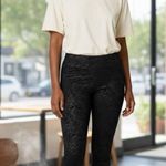 Nic + Zoe Wonder Stretch Embossed Shimmer Slim Pull on Black Pants Womens Size 4 Photo 1