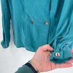 Sigrid Olsen Vintage  Secrets Women's Button Down‎ LS Silk Top Blue Size 8 Photo 9