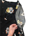 Free People Sunshadows Slit Sleeve Mini Dress Black Floral Long Sleeve Womens 4 Photo 3