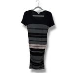 James Perse James‎ Perse Multi Layer Stripe Dress in Charcoal/Black Photo 3