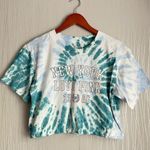 PINK - Victoria's Secret MVictoria's Secret Pink Women's Blue Green White Tie Dye Cinched Crop Top Photo 3