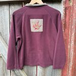 Onque Casuals Autumn Fall Thanksgiving Leaves Embroidered Quarter Zip Sweater Tan Size M Photo 1