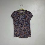 Classiques Entier  Leopard Print Silk Ruffle Blouse Sz S Photo 1