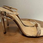 Schutz Women’s Leather Altina Gold High Ankle Wrap Embossed Stiletto Heels 8.5 Photo 3