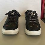 Karl Lagerfeld Kenna Leather Black Pin Logo Sneakers $130 EUC Wmn 8.5 Photo 4