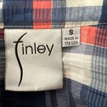 Finley‎ Newburyport Plaid Blue White Peach Shirt Dress Size Small Photo 5