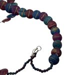 Vintage Cleopatra Purple Beaded Pendant Necklace & Circular Earrings Set Photo 12