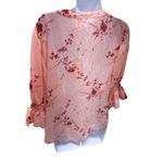 Cinq à Sept Womens Pale Rose Multi Floral Blouse dress shirt Size M SKU 7025 Photo 6