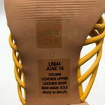 Madewell  Dakota Sandal Slides Block Heel Woven Leather Strappy Yellow Size 8 Photo 6