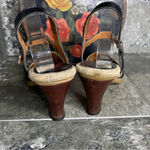 Vintage 70s Peep Toe Heel Sandals Size 8 Photo 4