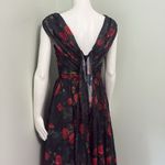 Unique Vintage  Red Rose Cocktail Dress Small Photo 7