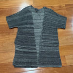 Eileen Fisher Grey Short Sleeve Open Knit Kimono Duster Cardigan Size SM Photo 0