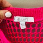 Delia's dELiA*s Open Knit Pullover Top Pink Sz XS Photo 3