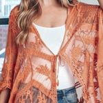 Embroidered Mesh Kimono‎ Orange Photo 8