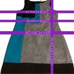 White House | Black Market  GRAY, BLACK AND BLUE COLOR BLOCK KNIT SHIFT DRESS (14) Photo 9