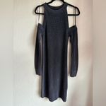 Rag and Bone Charcoal Gray Dana Chunky Knit Cold Shoulder Sweater Dress M Photo 3
