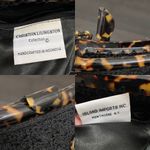 Vintage CHRISTIAN LIVINGSTON Black Crochet Tortoise Chain Clutch Shoulder Bag Photo 12