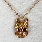 Vintage Jane Davis Gold Tone Chain Necklace with Angel Pendant Photo 1