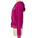 Juicy Couture Vintage Y2K  Pink Velour Metallic Glitter Zip Up Hoodie Jacket Sz L Photo 8