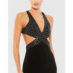 Mac Duggal  68166 Floral Sequin Crisscross Bodice Formal Gown Black  Size 8 NWT Photo 2