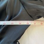 Entro Black Satin Bubble Puff Sleeves Faux Wrap Dress High Low Hem Belt‎ Midi S Photo 13