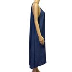 Mlle Gabrielle  Blue Chambray Blue Jean Look Keyhole Sleeveless Midi Dress Medium Photo 4
