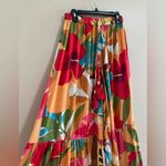 True Desinations Floral Wide Flare Leg Pants Size Medium Pink Photo 4