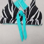 Black Stripe Crisscross Tie Sports Bra Bikini Beach Bralette Swim Top S Small Photo 3