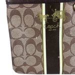 Coach Signature Stripe Swingpack Brown Beige Classy Preppy Neutral Old Money Photo 2