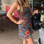 FUZZI Black Red Floral Strapless Lace Mesh Romper Size Medium Photo 12