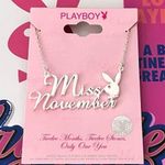 Playboy  NWT Miss November Rare Silver Necklace Photo 0