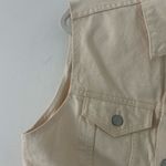 AG Adriano Goldschmied Button Front Denim Jean Vest Trucker Ivory S Small NWOT Photo 2