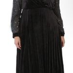 Dalia MacPhee Black Velvet Dress Size 1X Surplice Sheer Celestial Whimsy goth Photo 0