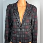 Suzy Shier  Black and Gray Plaid Blazer Photo 1