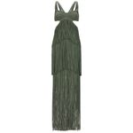 Herve Leger NEW NWT  Strappy Tiered Fringe Gown In Willow Green Photo 2