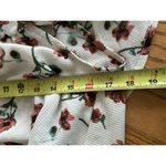 Active USA Cropped Floral Ruffle Sleeve Tie hem Front Blouse womens large Photo 8