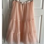 Halogen  X Atlantic Pacific Womens Large Pink A Line Tiered Skirt Tulle Feminine Photo 0