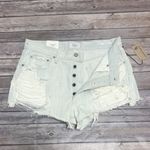AGOLDE Parker Vintage Cut Off Distressed Button Fly Blanche White Blue Jean 27 Photo 1