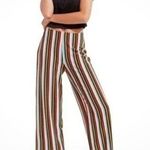 Silence + Noise Urban Outfitters Silent + Noise Striped Knit Pants Women’s Size M Cropped Retro Photo 0