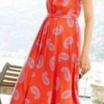 Boden Ella coral paisley jersey dress 12L Pink Size 12 Photo 1