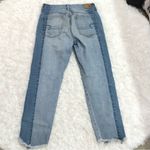 American Eagle ‎ Vintage High Rise Two Tone Fringe Button Fly Jeans 4 Photo 3