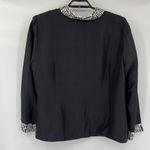 Vtg Bloomingdale’s Silk Button Women’s Jacket Sz 24W Mother of Pearl Art Deco 80 Black Photo 5