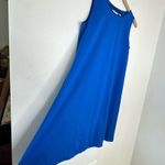 Susan Graver Bright Blue Midi Dress Sz M Sleeveless Beachy Classic USA made Photo 1
